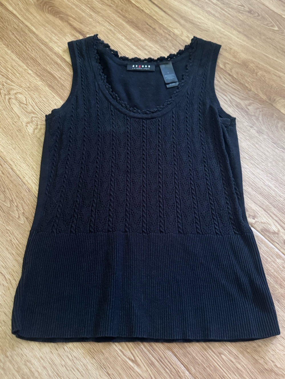 Axcess by Liz Claiborne Black Sleeveless Sweater Tank Top Size Medium